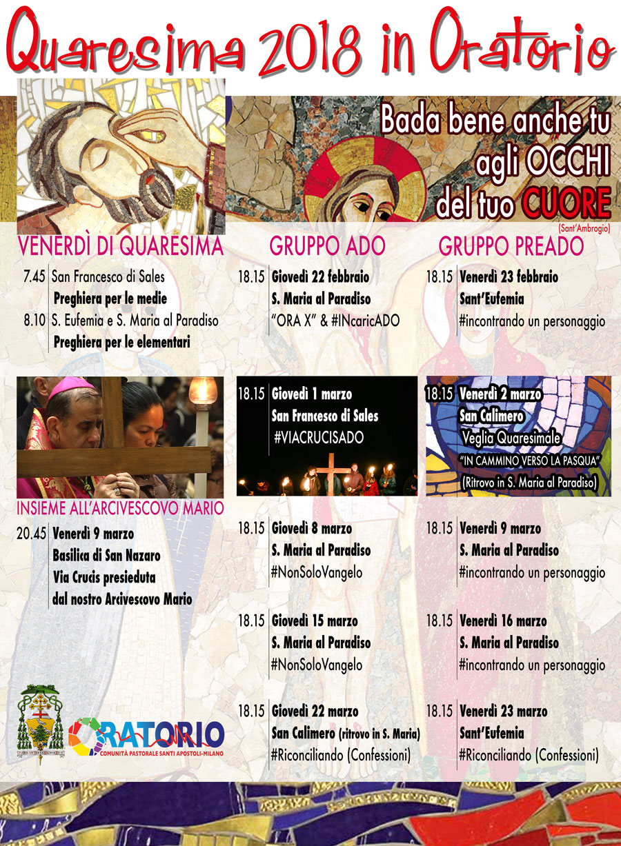 QUARESIMA 2018 IN ORATORIO