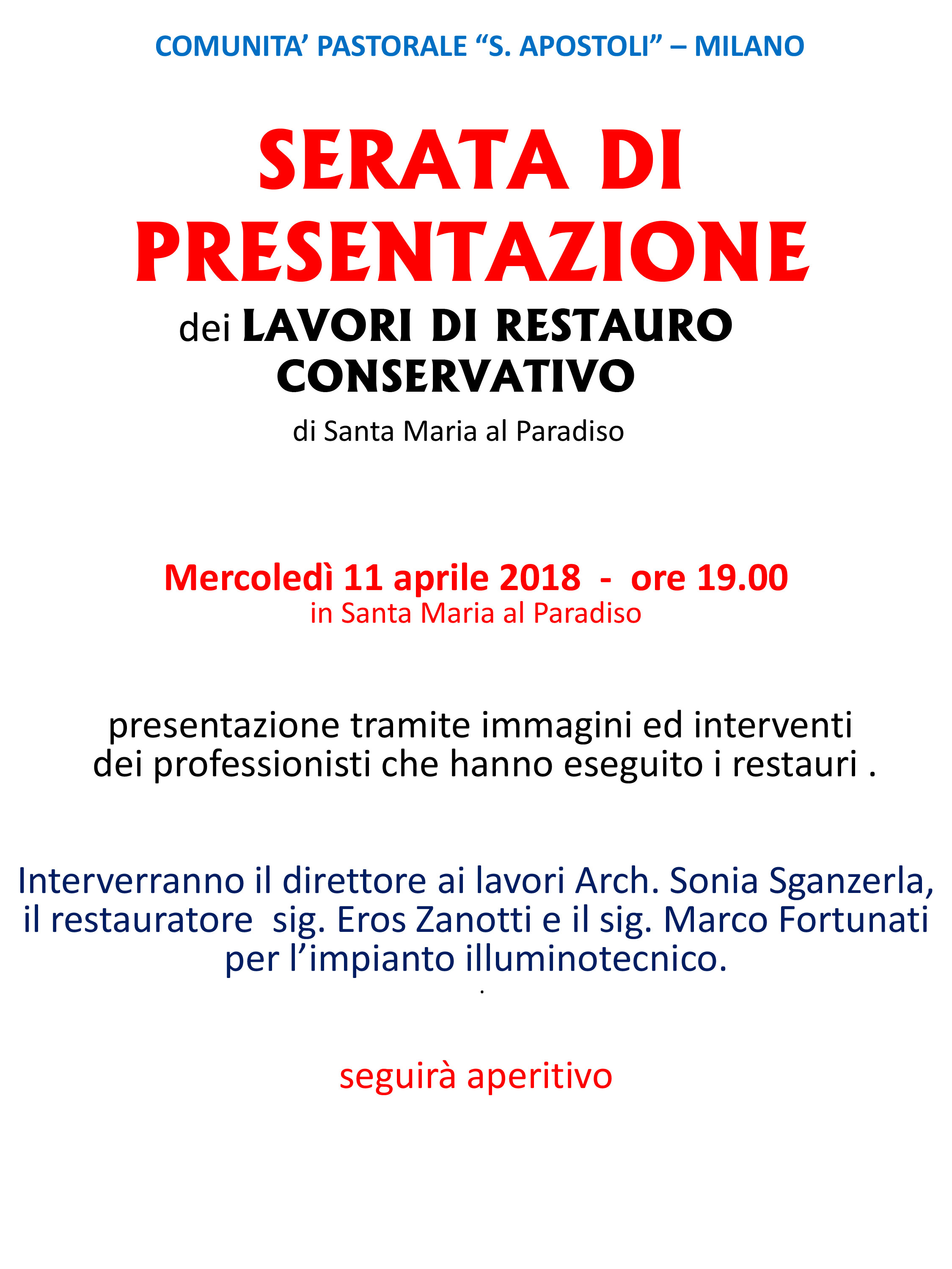 SERATA DI PRESENTAZIONE